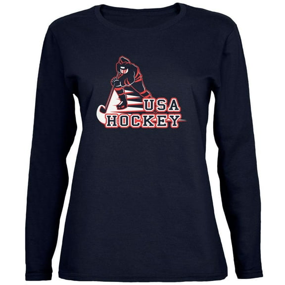 Fast Hockey Player Country USA Womens Long Sleeve T Shirt