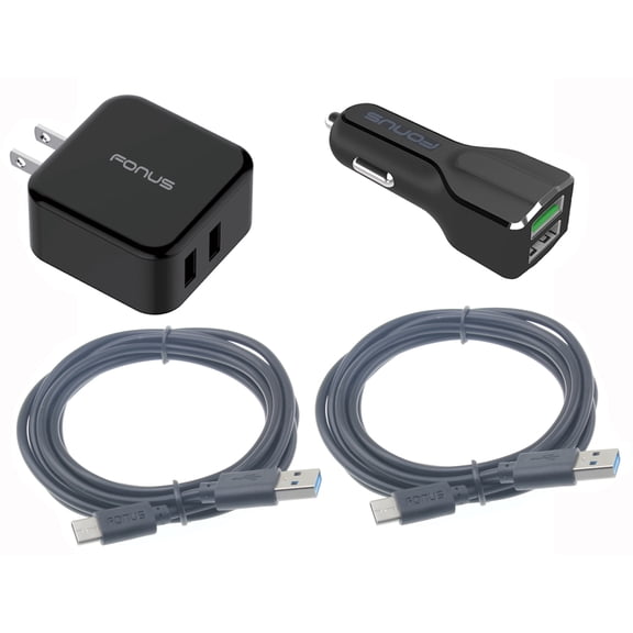 Fast Home Car Charger USB Cable for Motorola Moto G 5G (2022, 2023, 2024, 2025) Phone Models - Type-C 6ft Long Travel Power Adapter Cord