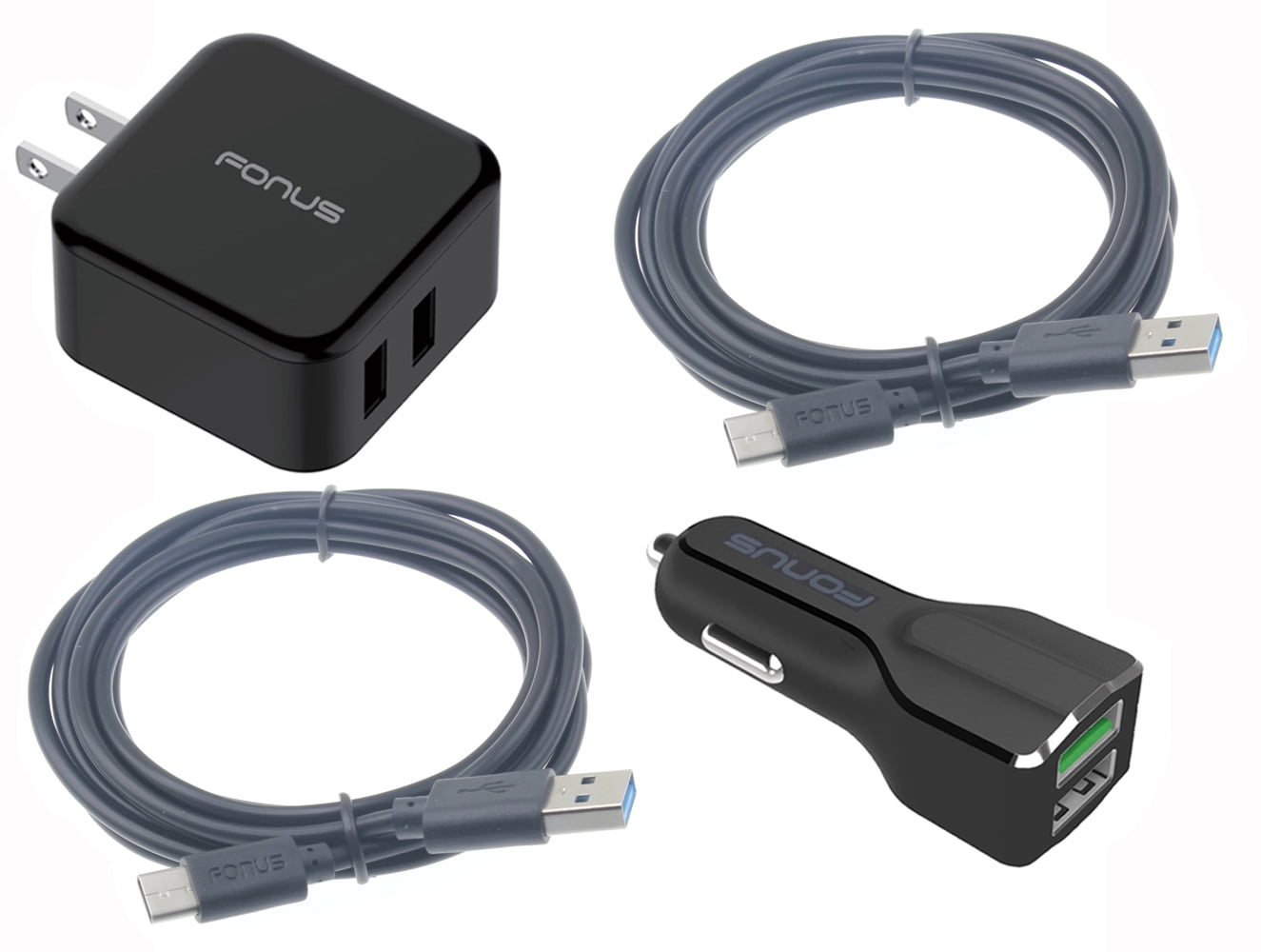 Fast Home Car Charger USB Cable for iPhone 15/16/Plus/Pro/Pro Max/16e - Type-C 6ft Long Travel Power Adapter Cord