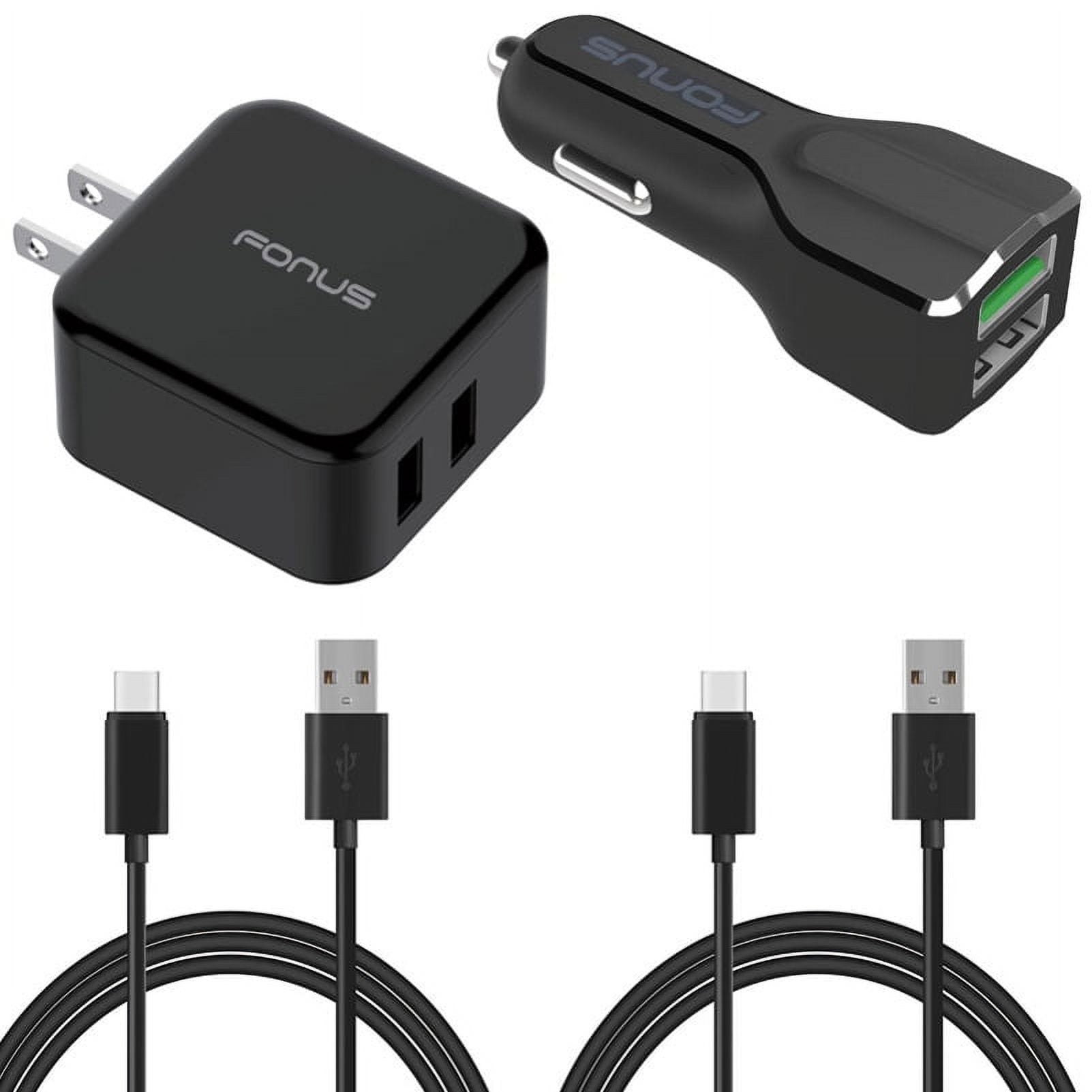 Fast Home Car Charger for Nokia G300/G400 5G/G310 5G - USB Cable Type-C 6ft Long Travel Power Adapter for Nokia G300/G400 5G/G310 5G