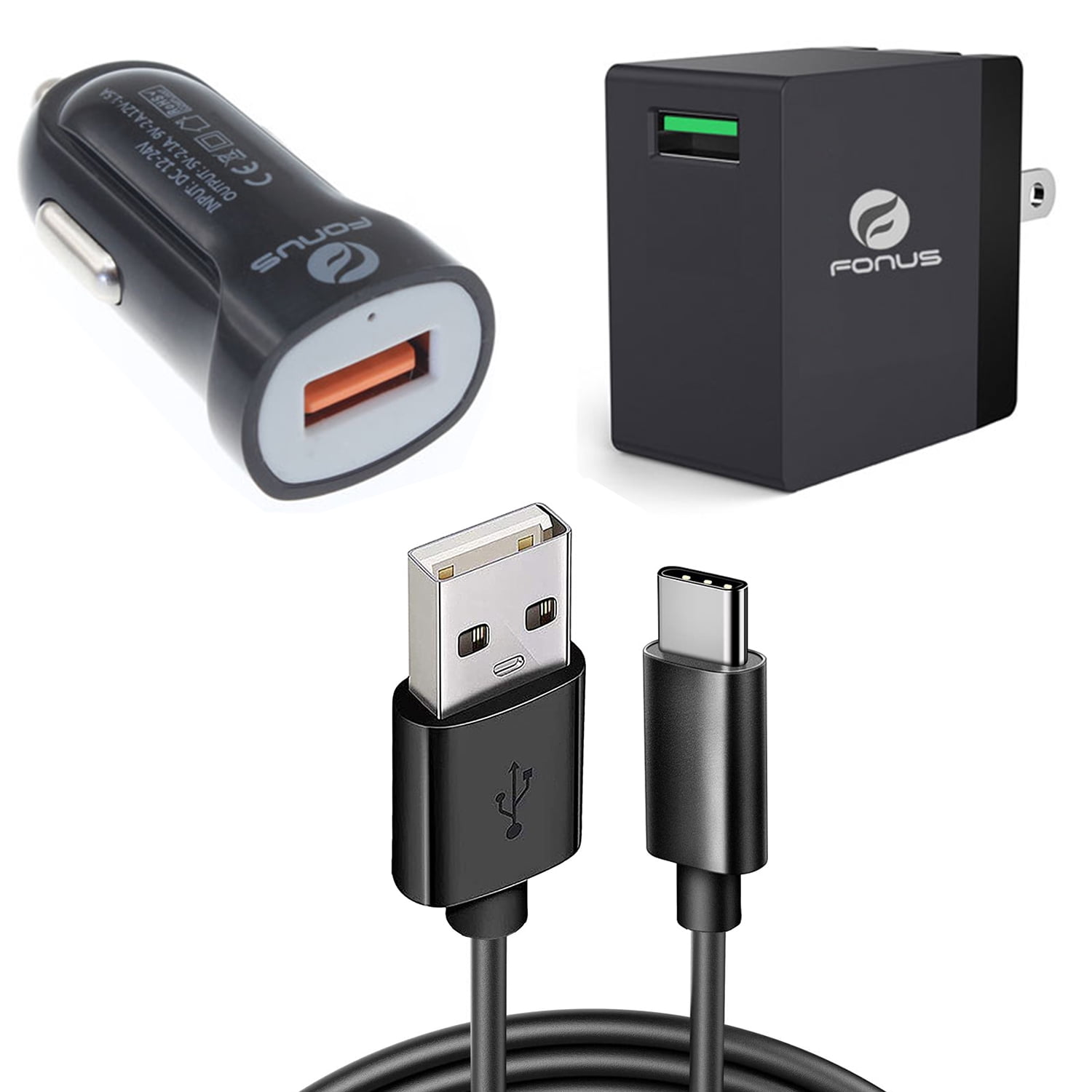 Fast Home Car Charger for OnePlus 11/12/12R/13/13R 5G - USB Cable Type-C 6ft Long Travel Power Adapter Cord