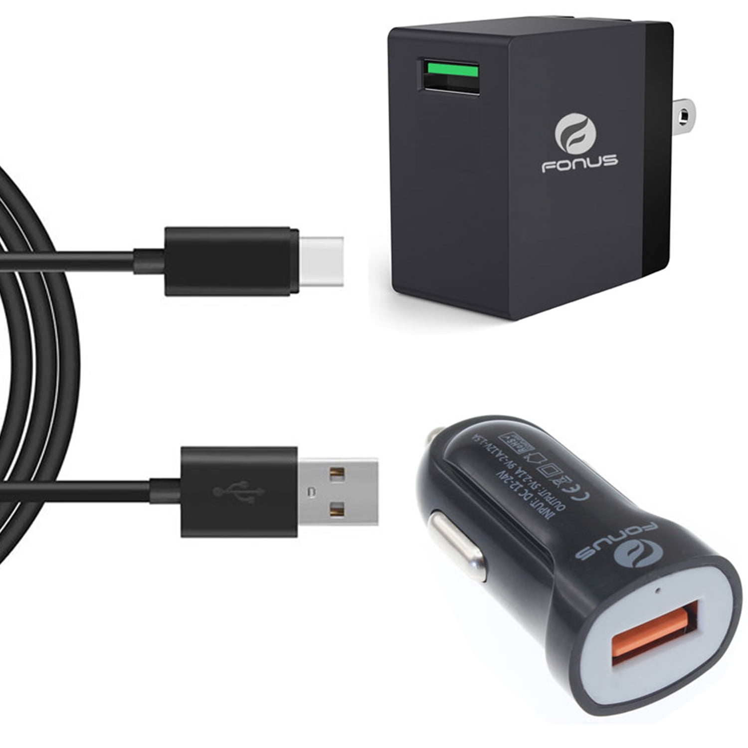 Fast Home Car Charger for Samsung Galaxy Z Fold 3 5G/Z Fold4/Fold5/Fold6 - USB Cable Type-C 6ft Long Travel Power Adapter Cord