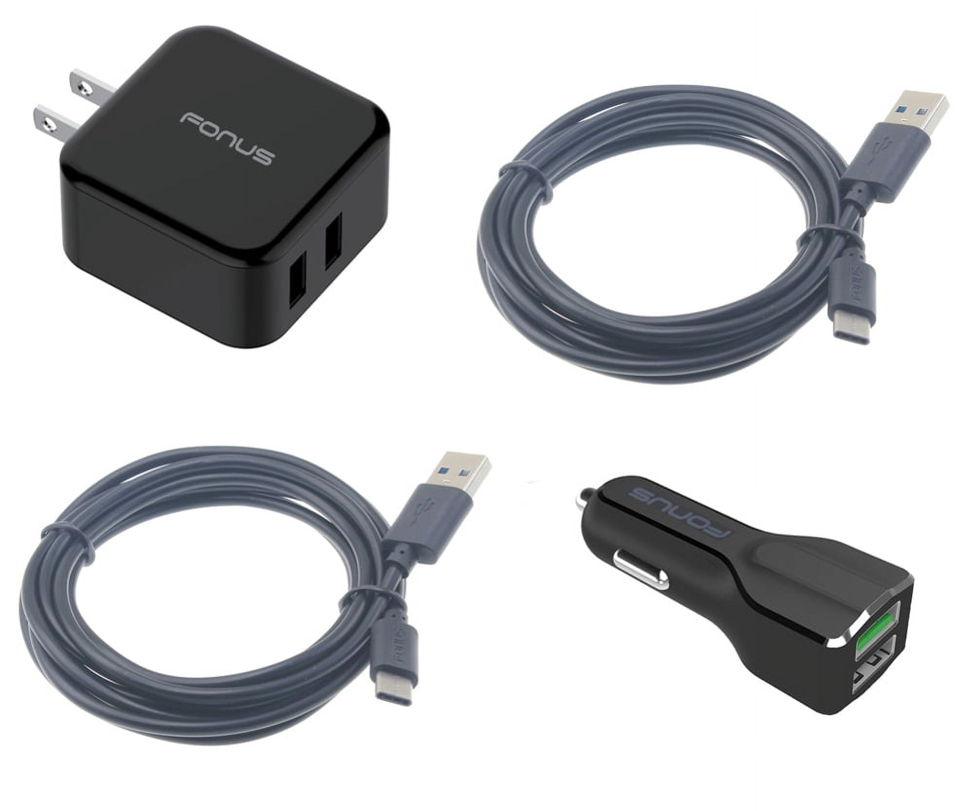 Fast Home Car Charger for Samsung Galaxy Z Fold5/Fold4/Flip5/Flip4 - USB Cable Type-C 6ft Long Travel Power Adapter