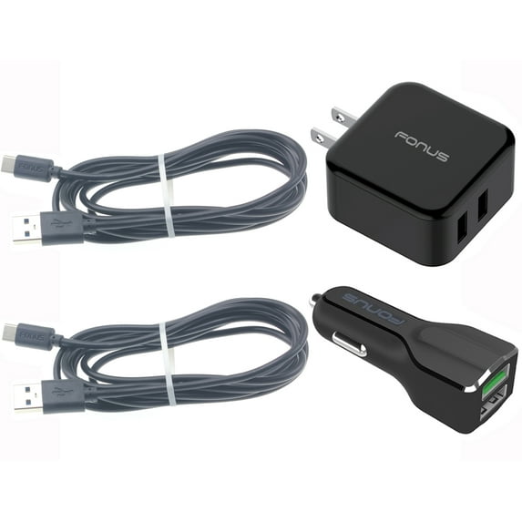 Fast Home Car Charger for TCL 50 NxtPaper/Pro NxtPaper/XE NXTPAPER 5G - USB Cable Type-C 6ft Long Travel Power Adapter Cord