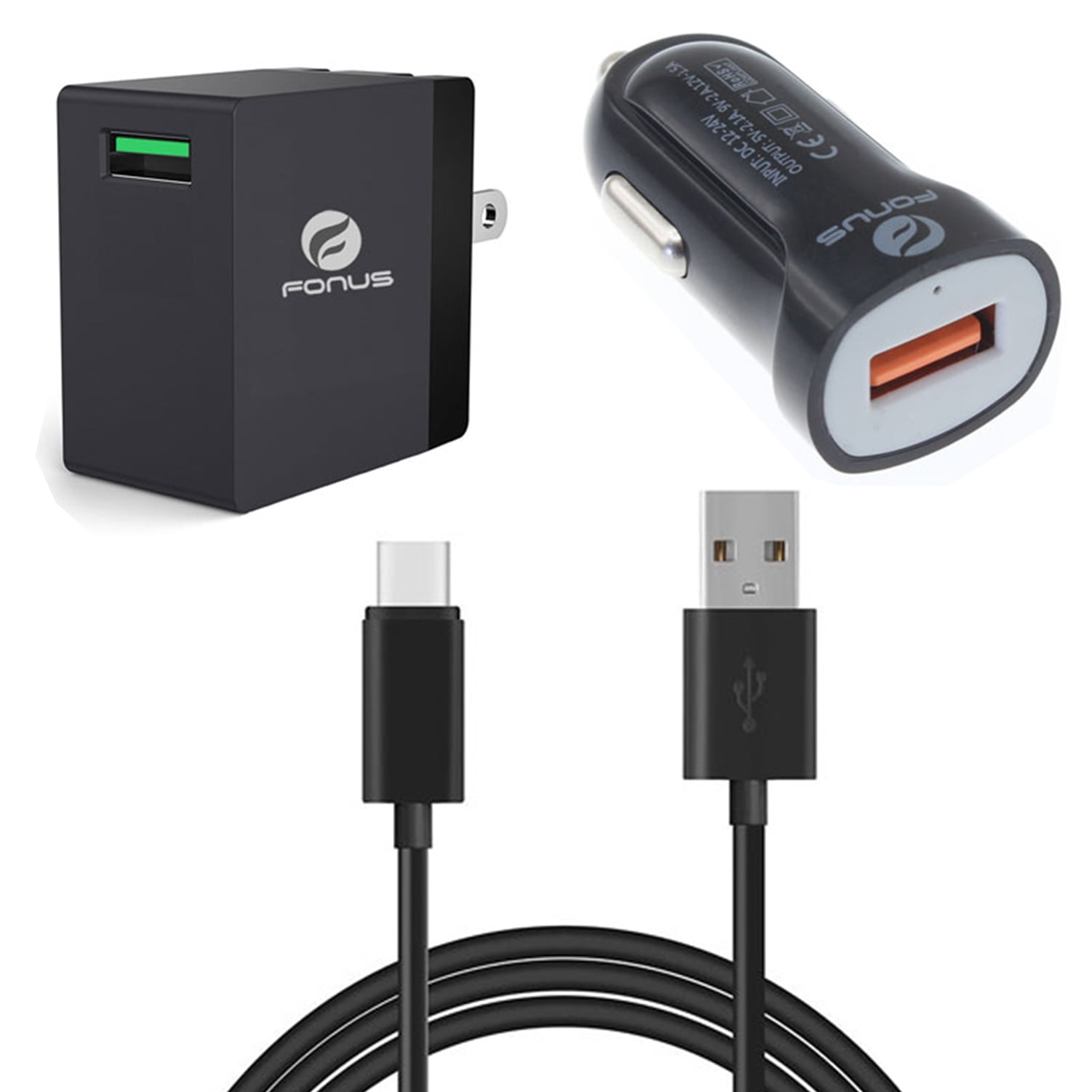 Fast Home Car Charger for iPhone 15/Pro/Max/Plus - USB Cable Type-C 6ft Long Travel Power Adapter for iPhone 15/Pro/Max/Plus