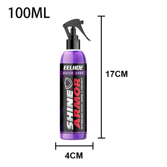 Fast Hydrophobic Automotive Coating Spray, Ceramic Wax Finish, 30 To 120 Ml, Quick Shine And Protection For Cars Motorcycles Boats RVs, Waterless Clean Gloss, Durable Film, Easy Spray Application