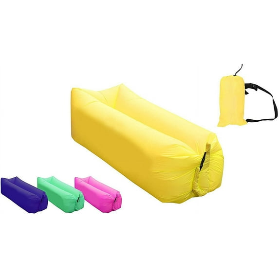 Fast Inflatable Lounger Portable Outdoor Indoor Wind Bed Lounger, Air Bed Sofa, Air Sleeping Sofa, Inflatable Couch, Lazy Bed Camping Accessories, Portable Hammock, Beach, Park.