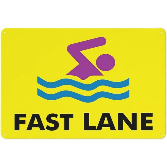Fast Lane Outdoor Safe Sign - 8"x12", UV Protected, Weatherproof - Highway, Road, Freeway, Traffic Lane Alert