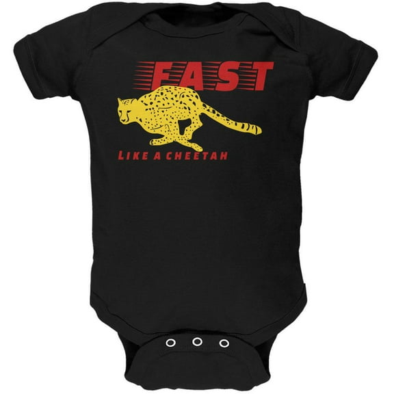 Fast Like A Cheetah Soft Baby One Piece Black 18-24 M