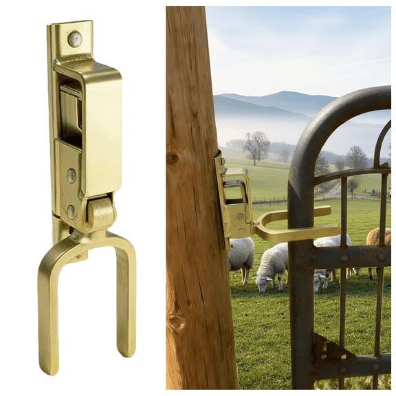 Fast Locking Gate Latch-Heavy Duty Stainless Steel Spring One-Hand Instant Locking Gate Latch for Farm, Ranch & Backyard (1Pc)