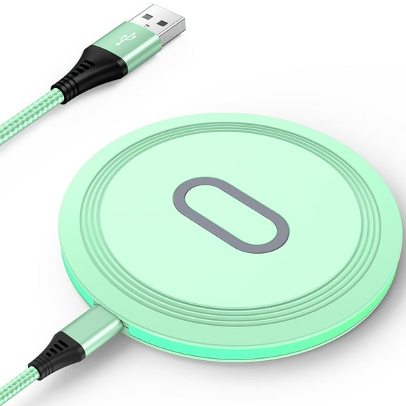 Fast Magnetic Wireless Charger,HopePow 15W Wireless Charging Pad for Mag-Safe Charger Stand Wireless Charging Pad for Galaxy/ iPhone 15/15 Pro/15 14 Plus/14 Pro max/ 13/13 Pro,Green