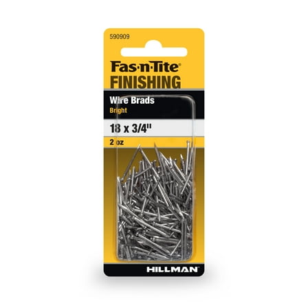 Fas-n-tite Bright Wire Finishing Nails, 18 x 3/4", Steel, Silver, Interior Nails