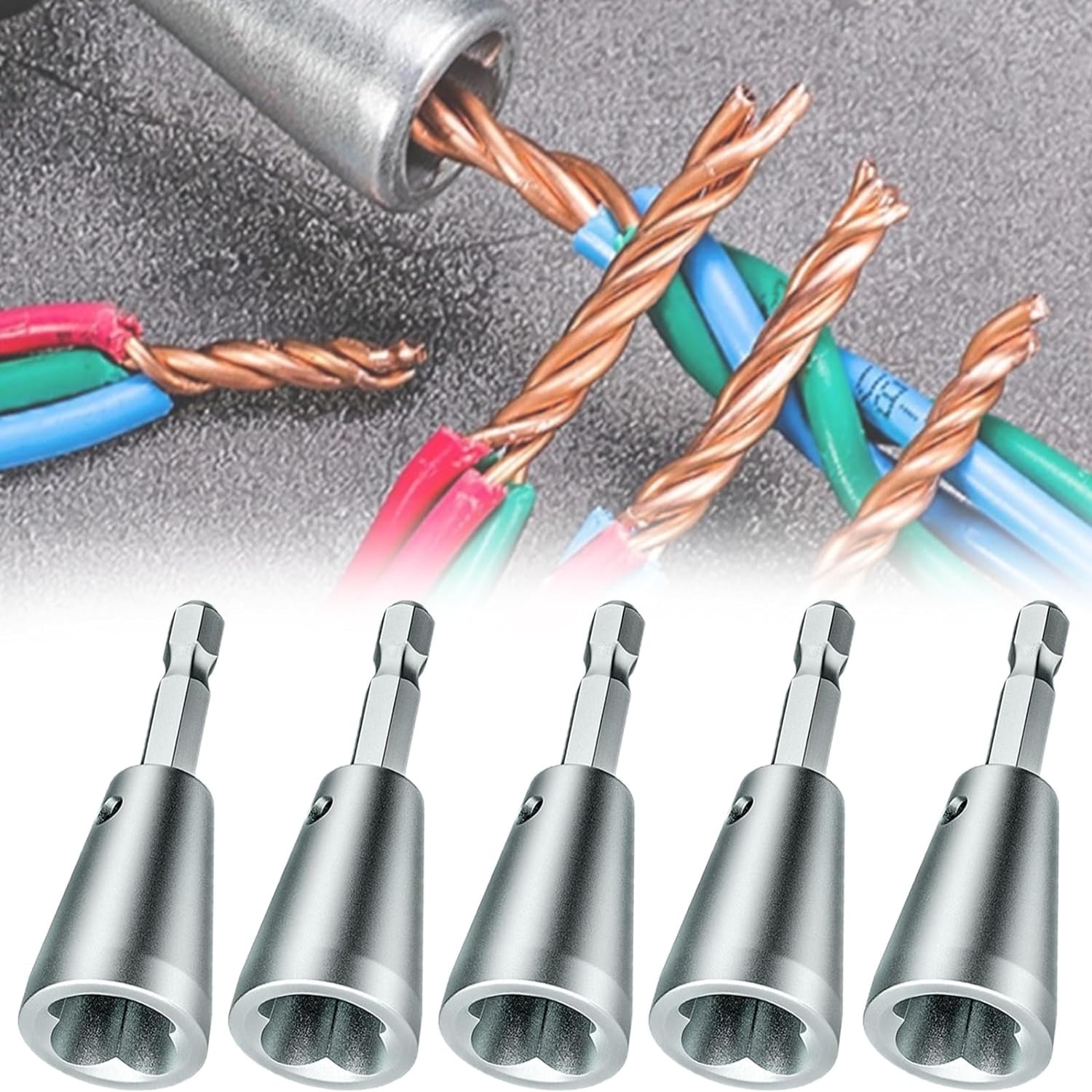 4pcs Electrician's Automatic Wire Twister Tool For Drill - Fast Parallelizing Device For 1.5-6mm² Cables, Stainless Steel