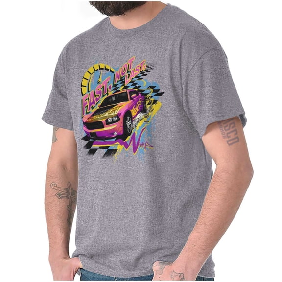Fast Not Last Racecar Speedometer Men's Graphic T Shirt Tees Brisco Brands L