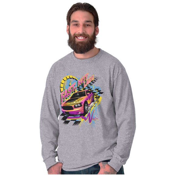 Fast Not Last Racecar Speedometer Plus Size Long Sleeve Graphic Tee Shirt Brisco Brands 3X