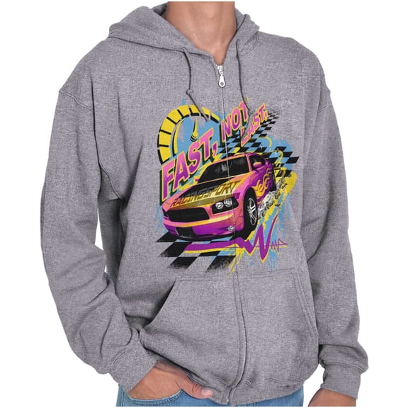 Fast Not Last Racecar Speedometer Zip Up Hoodie Men's Women's Brisco Brands S