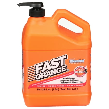 Fast Orange Pumice Lotion, Heavy Duty Hand Cleaner, Natural Citrus Scent, Waterless Cleaner For Mechanics, Strong Grease Fighter, 1 Gallon - 25219