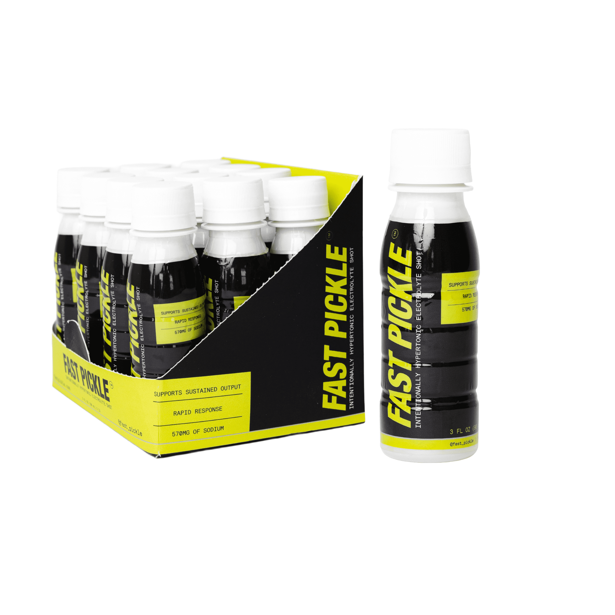 Fast Pickle Juice Pickle Shots For Leg Cramps Relief - Hydration & Electrolyte Support, No Sugar, Natural Ingredients - 3 Oz, 24 Pack