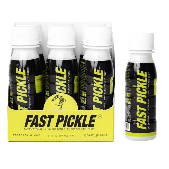 Fast Pickle Pickle Juice Shots - Electrolyte Sport Drink, 3 oz, 6-Pack