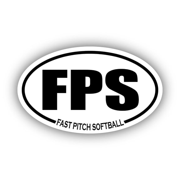 Fast Pitch Softball FPS Oval Bumper Sticker 3M Vinyl Decal 3 in x 5 in