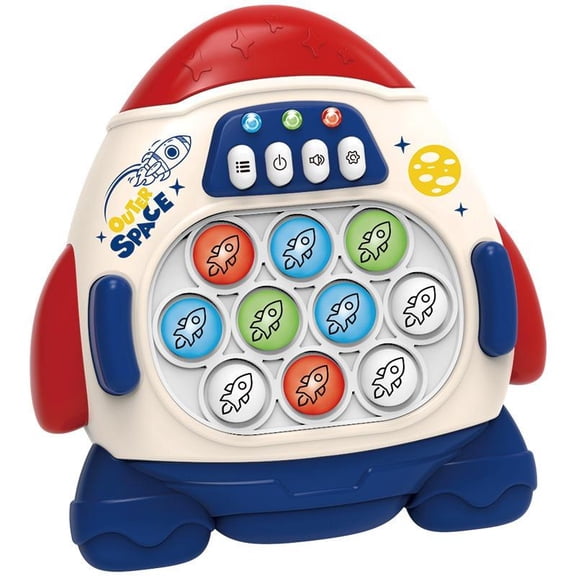 Fast Push Game Fidget Toys for Kids, Handheld Puzzle Game Sensory Toys, Quick Push Light Up Pop Game Gifts for 3-12 Year Old Boys Girls, Christmas Stocking Stuffers (Rocket)