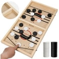 thumbnail image 1 of Fast Puck Game - Super Winner Puck Board Games for a Family Game Night & Party with Friends | Wooden Hockey Table | Rapid Battle Speed String Puck Game, 1 of 6