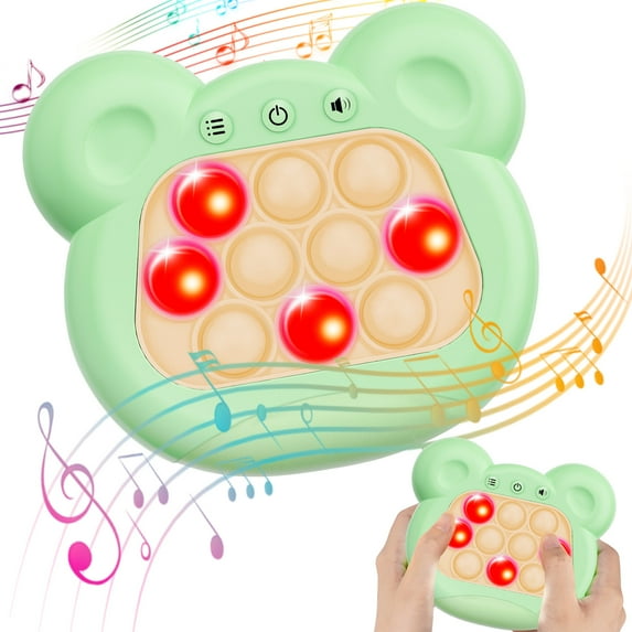 Fast Push Bubble Game, Light-up Pop Game Fidget Toys, Stress Relief Toys for Kids and Adults, Electronic Handheld Games Sensory Toys Birthday Gift for 6 7 8 9 Year Old Boys & Girls (Green)