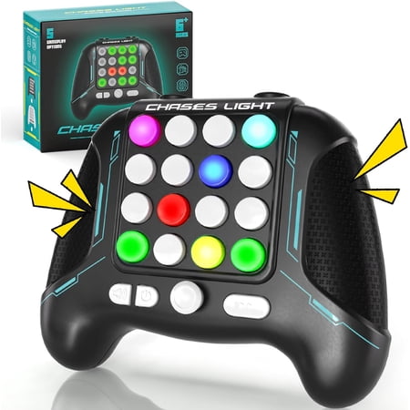 Fast Push Game Fidget Toys Handle,5 Modes In 1 Flashing Handheld Game for Teens Adults, 2024 New Electronic Brain & Memory Game Quick Push Buttons Gamepad Chases Light Toys Birthday Gift for Kids