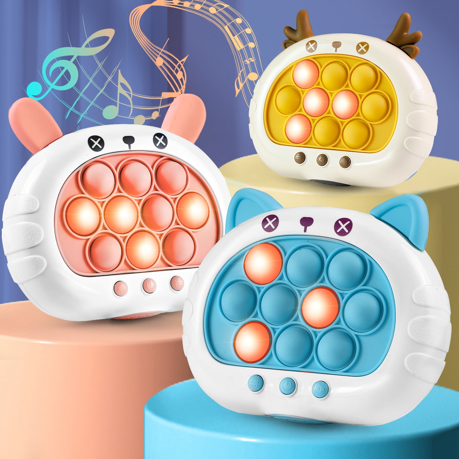 New Original Quick Push Game Pop Up Fidget Bubble Electronic Pop Game Light  Anti-stress Toys