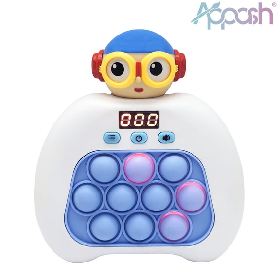 Fast Push Pop It Game Crisp Click Light UP Bubbles Upgraded 10 Modes Quick Push Stress Relieving Buttons Speed Push Sensory Gift Toy for Kids and Adults[White]