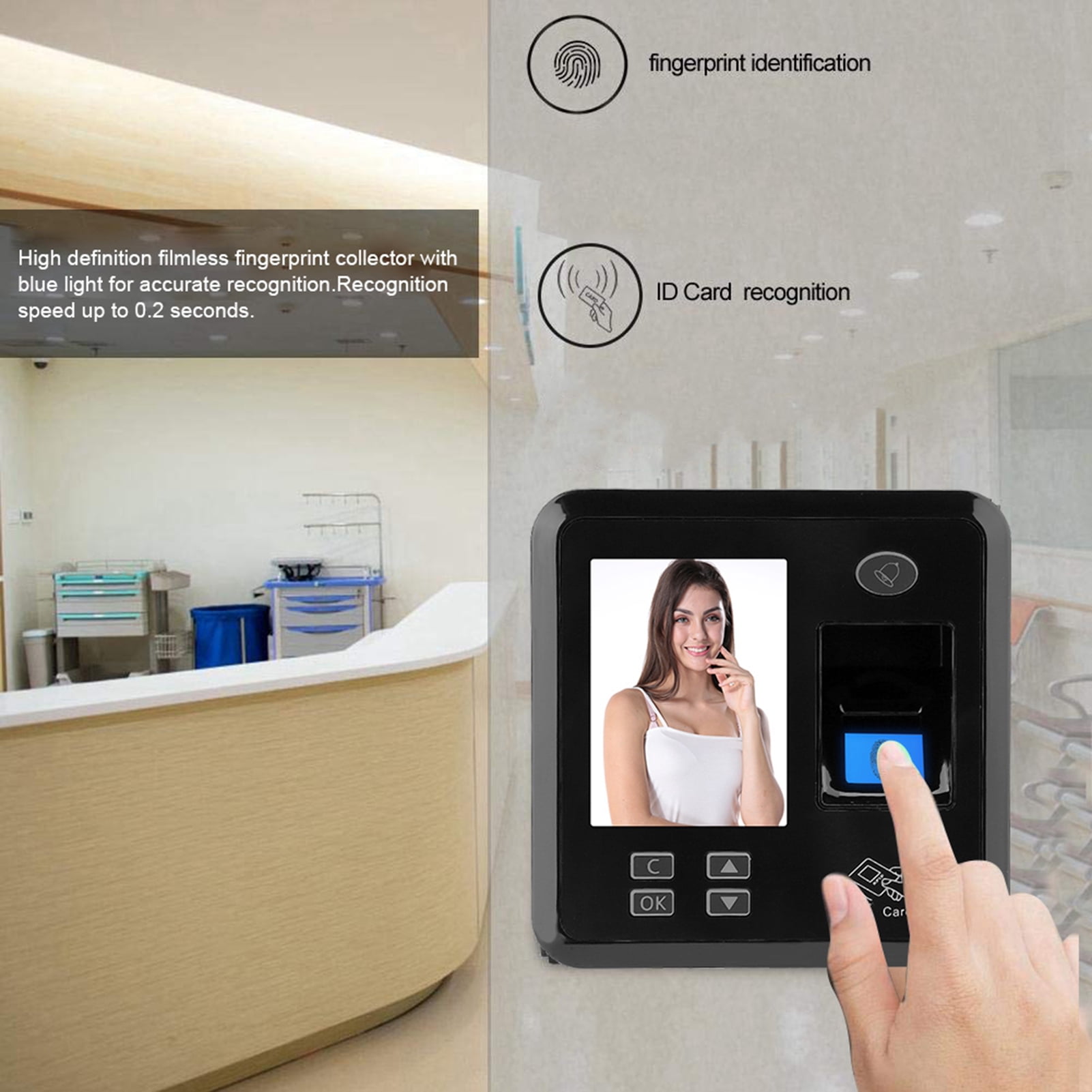 Fast Recognition Wear ID Card Door Entry System, Door Access Control