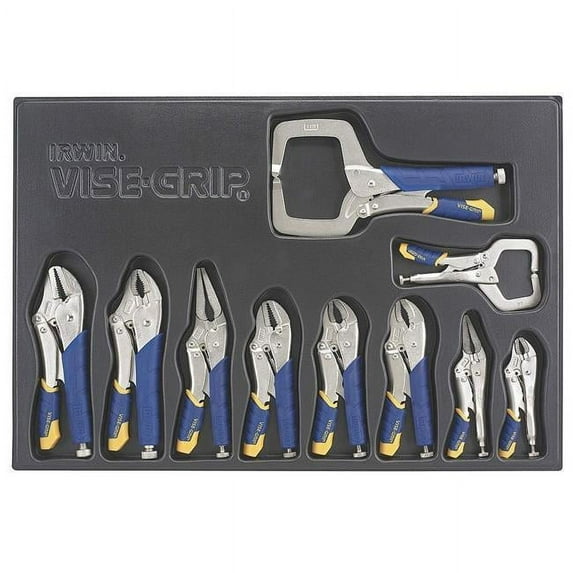 Fast Release Locking Pliers Kit Tray Set - 10 Piece