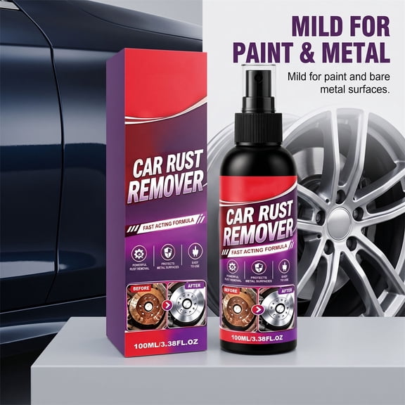 Fast Rust Remover For Metal Iron Car Detailing Tool, Rust Remover Spray Hard Water Stain Surface Care, Black Spray Paint For Metal Auto Restore Coating Use