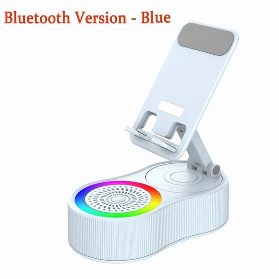 [Fast Shipping]Wireless Induction Audio Bluetooth Speaker 5-In-1 Phone Holder, 2025 New Induction Speaker, 3000mAh Rechargeable Speaker With Colorful Ambient Light Foldable For Tablet Apple Android