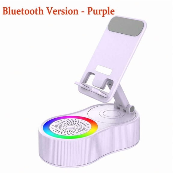 [Fast Shipping]Wireless Induction Audio Bluetooth Speaker 5-In-1 Phone Holder, 2025 New Induction Speaker, 3000mAh Rechargeable Speaker With Colorful Ambient Light Foldable For Tablet Apple Android