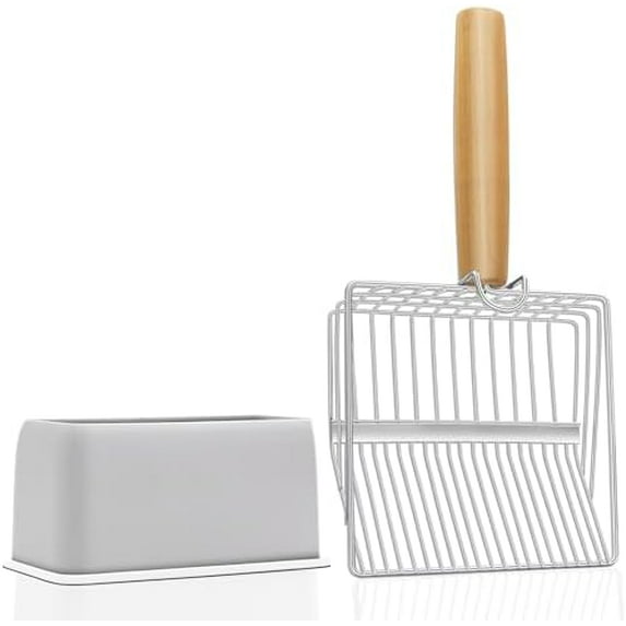 Fast Sifting Cat Litter Scoop with Holder Stand, 2 Widths of Slots ...