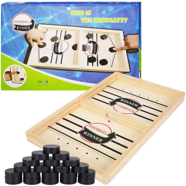 FOOSBALL Winner WHO IS THE WINNER GAME FAST SLING PUCK BOARD GAME