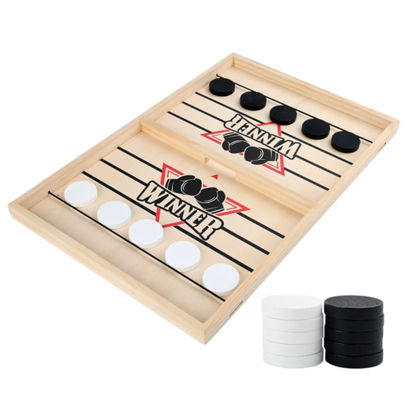 Fast Sling Puck Game for 6-12 Year Old Kids Fast Action Foosball Table Super Winner Wooden Air Hockey Board Game Desktop Battle Slingshot Toys Age 6 7 8 9 10 Fun for Family Game or Party with Friends
