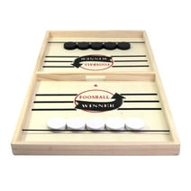 Fast Sling Puck Game, Foosball Winner Board Game, Wooden Slingshot Hockey Table Game for Kids Adults & Family Party