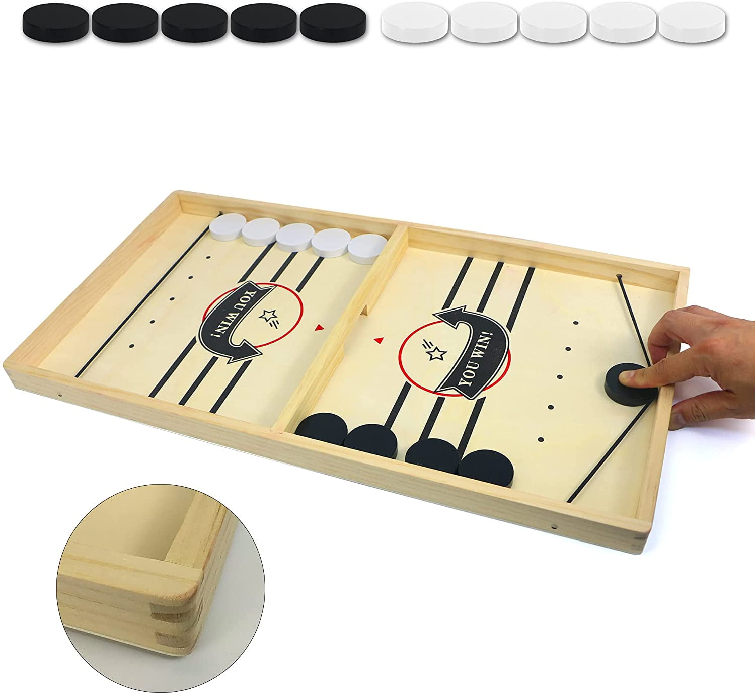  Sling Puck Game, Chess Game Set, Fast Sling Puck Game with  Chess Game, 2 in 1 Board Game Set, Large Size 22.7 in x 12.5 in, Wooden  Hockey Table Game : Toys & Games