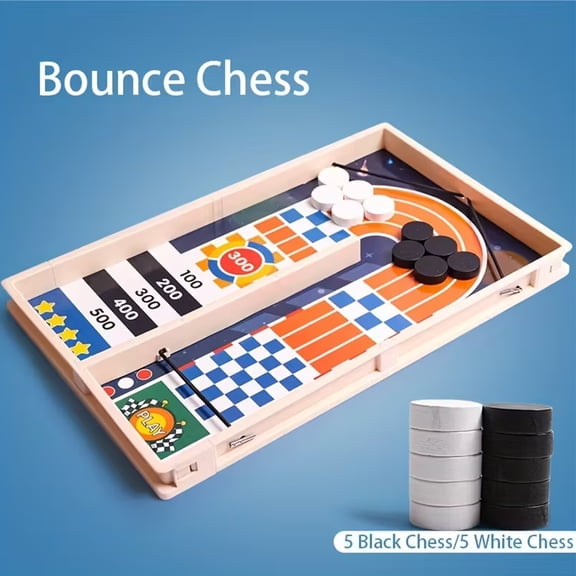 Fast Sling Puck Game with Score Track, 2‑Player Desktop Battle Board Game, Interactive Tabletop Game for Family Night, Parties and Gatherings