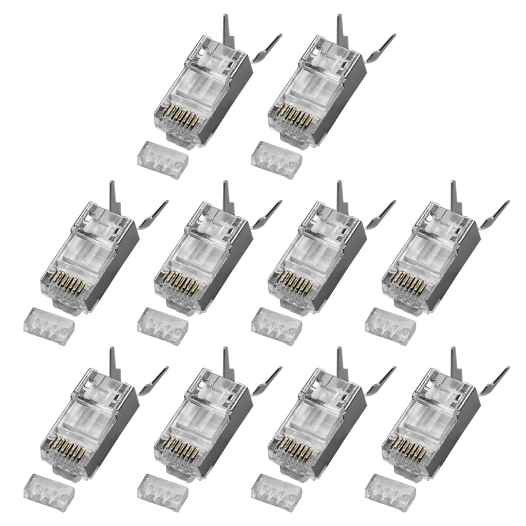 Fast Speed 10Gbps CAT6A Shieldeds Modulars Plugs 50u Gold Contacts ...