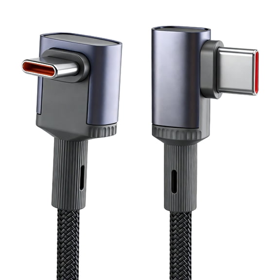 Fast Speed 240W USB C Male Charging Cable Featuring Reinforced Braided Case And Right Angle Bend for Laptops