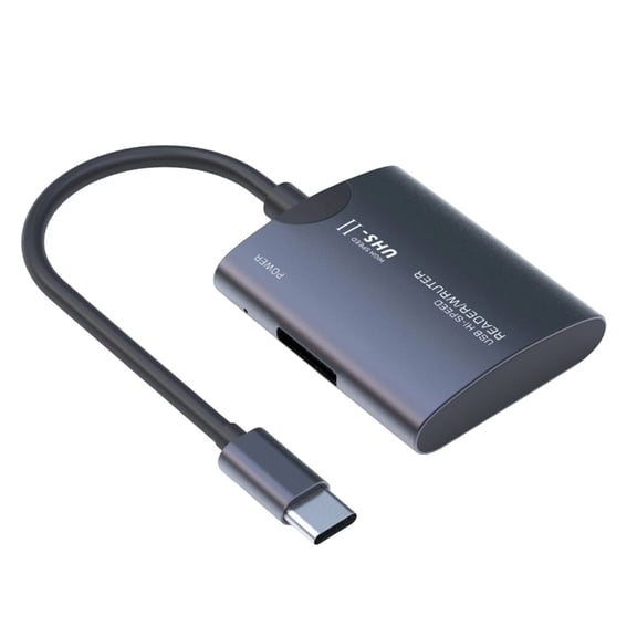 Fast Speed 480Mbps USB C Card Reader for and Cards Double Slot Portable Adapters For Multiple Devices Plugs and Play Ope