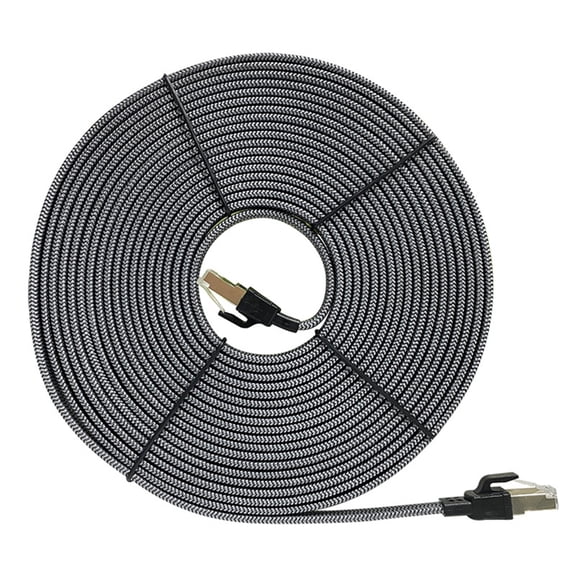 Fast Speed CAT8 Ethernet Cable 40Gbps 2000MHz Flat Design with Silver Braided Shield for Stable Gaming and Streaming