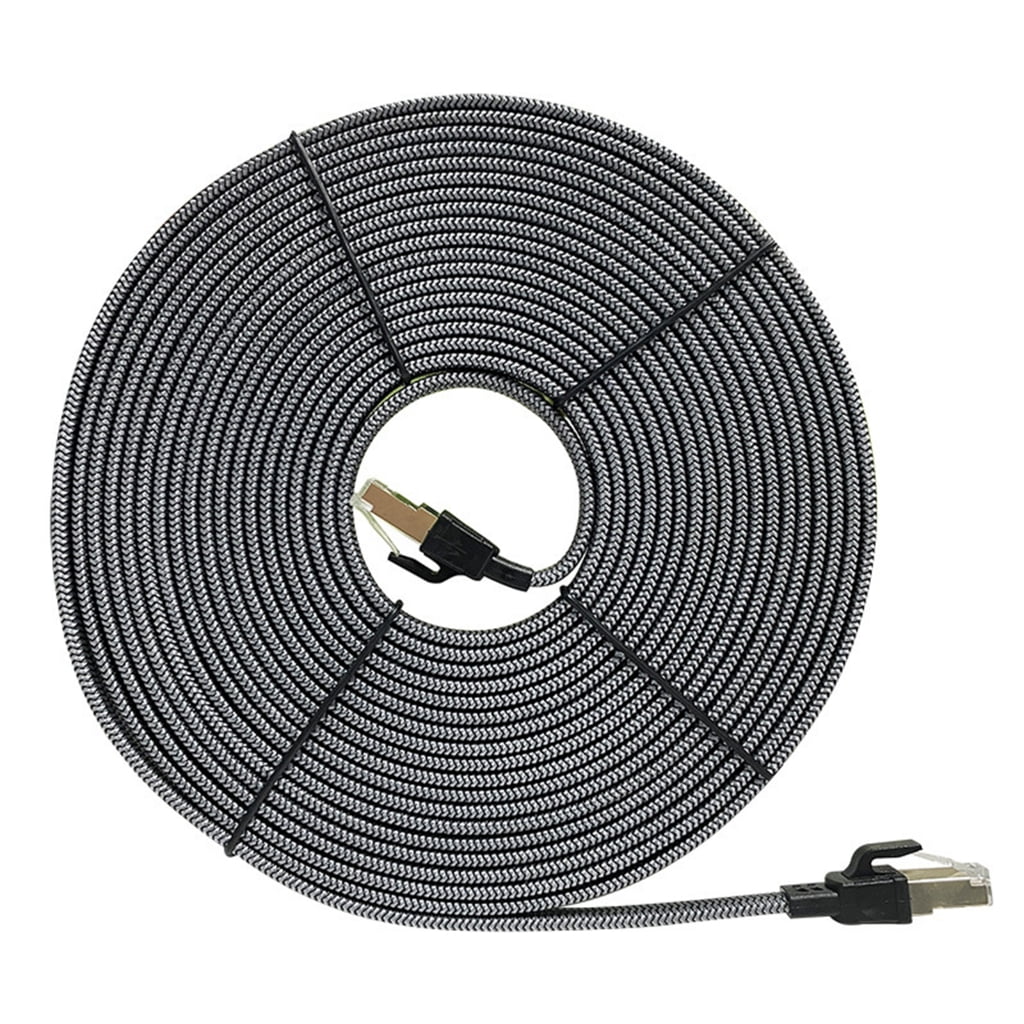 Soft Braided CAT8 Networking Cable 40Gbps 2000MHz Bandwidth Anti Interferences Flat RJ45 Cord