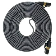 Soft Braided CAT8 Networking Cable 40Gbps 2000MHz Bandwidth Anti Interferences Flat RJ45 Cord