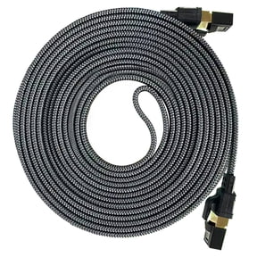 Soft Braided CAT8 Networking Cable 40Gbps 2000MHz Bandwidth Anti Interferences Flat RJ45 Cord