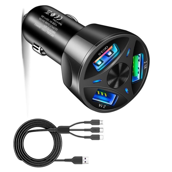 Fast Speed Charging Car Adapter with Multiple USB Port 35W Total Output for Efficient 12-32V Device Charging