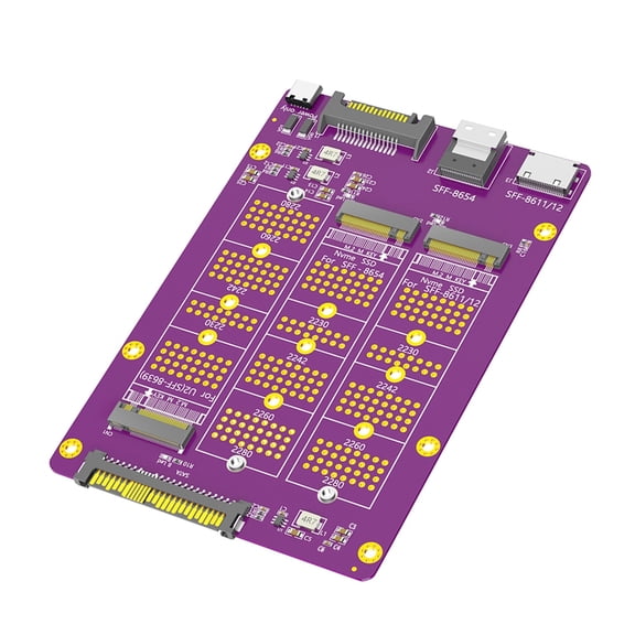 Fast Speed Data Transfer SSDs Adapter Card Supporting SFF 8611, SFF 8654, 8639